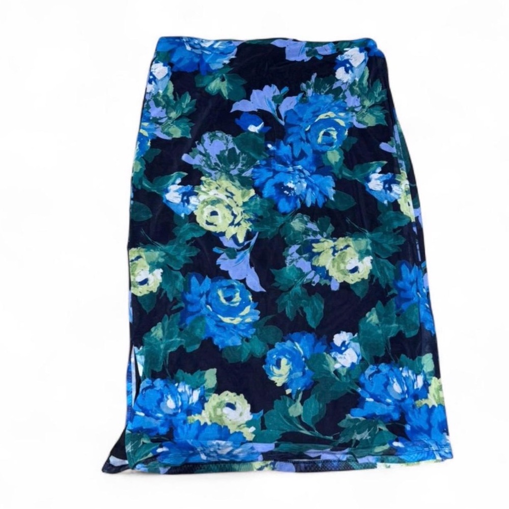 IMAN Global Chic Women's Printed Mesh Skirt with Elastic Waistband large NWOT